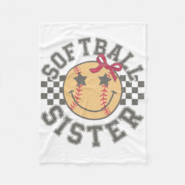 Softll Sister Coquette Bow Softll Sister Game Day  Fleece Blanket (Front)