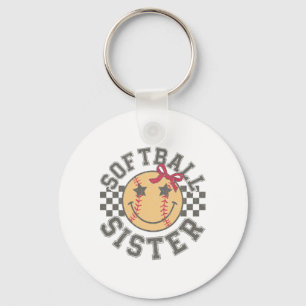 Softll Sister Coquette Bow Softll Sister Game Day  Key Ring