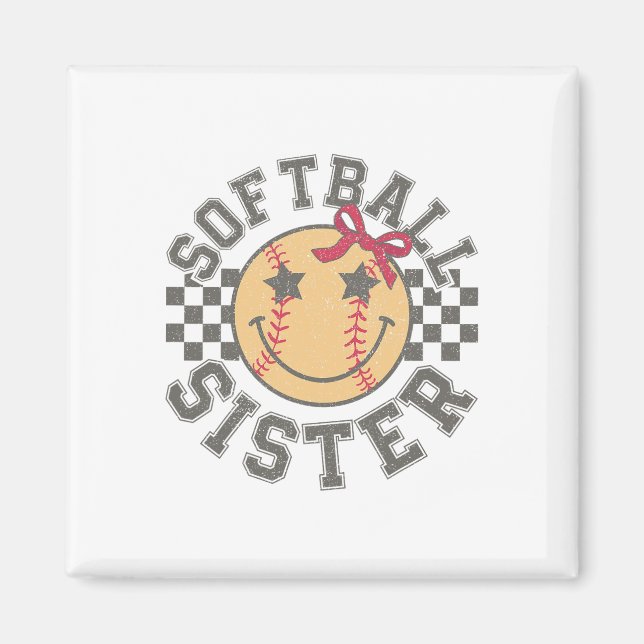 Softll Sister Coquette Bow Softll Sister Game Day  Magnet (Front)