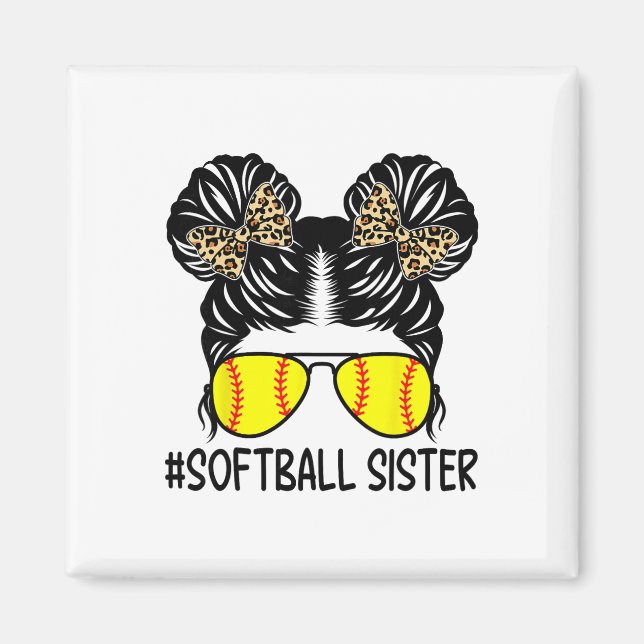 Softll Sister Leopard Messy Bun Softll Sister  Magnet (Front)