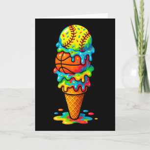 Softll Sketll Ice Cream Drip Colorful Summer Game Card
