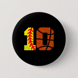Softll Sketll Number 10 Jersey Funny 10th Birthday 6 Cm Round Badge