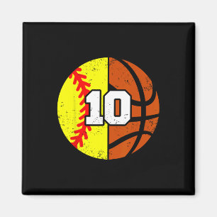 Softll Sketll Number 10 Jersey Funny 10th Birthday Magnet