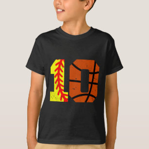 Softll Sketll Number 10 Jersey Funny 10th Birthday T-Shirt