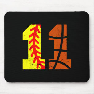 Softll Sketll Number 11 Jersey Funny 11th Birthday Mouse Pad