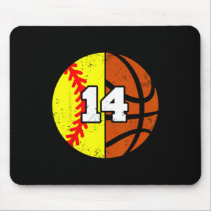 Softll Sketll Number 14 Jersey Funny 14th Birthday Mouse Pad