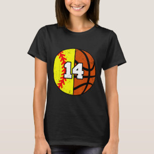 Softll Sketll Number 14 Jersey Funny 14th Birthday T-Shirt