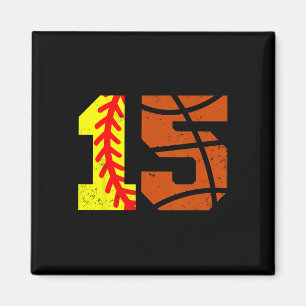 Softll Sketll Number 15 Jersey Funny 15th Birthday Magnet