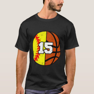 Softll Sketll Number 15 Jersey Funny 15th Birthday T-Shirt