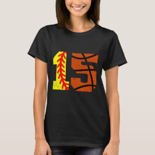 Softll Sketll Number 15 Jersey Funny 15th Birthday T-Shirt