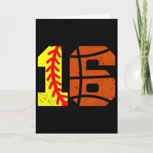 Softll Sketll Number 16 Jersey Funny 16th Birthday Card (Front)