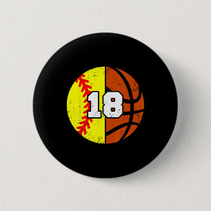 Softll Sketll Number 18 Jersey Funny 18th Birthday 6 Cm Round Badge