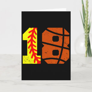 Softll Sketll Number 18 Jersey Funny 18th Birthday Card