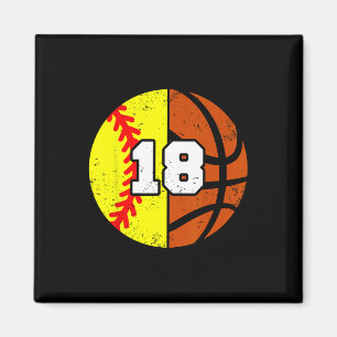 Softll Sketll Number 18 Jersey Funny 18th Birthday Magnet