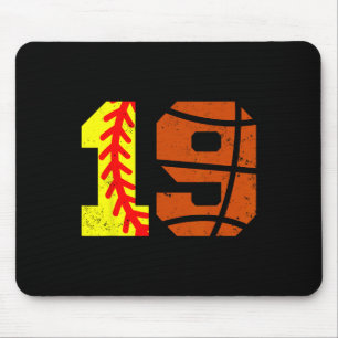 Softll Sketll Number 19 Jersey Funny 19th Birthday Mouse Pad