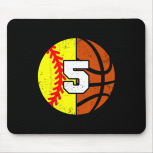 Softll Sketll Number 5 Jersey Funny 5th Birthday Mouse Pad