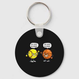 Softll Sketll She Loves Me More Women  Key Ring