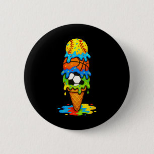 Softll Sketll Soccer Ice Cream Drip Summer Game Da 6 Cm Round Badge