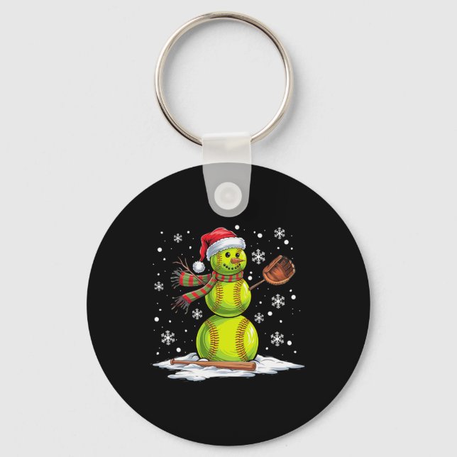 Softll Snowman Softll Player Santa Hat Christmas F Key Ring (Front)