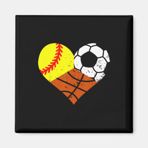 Softll Soccer Sketll Heart Funny Sport Player Mum Magnet