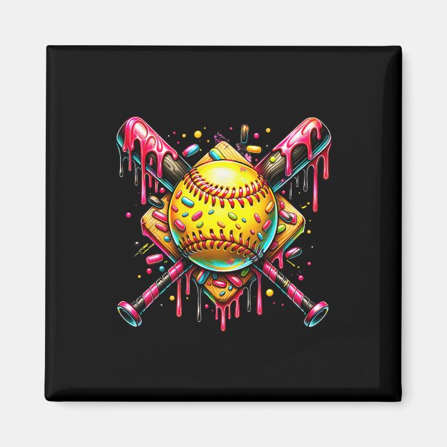 Softll T Ice Cream Dripping With Sprinkles _1  Magnet (Front)