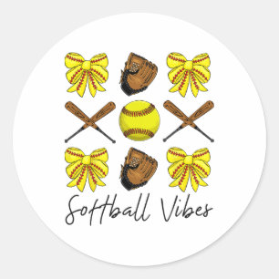 Softll Vibes Shirt Game Day Softll Life Mum Mother Classic Round Sticker