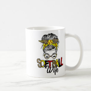 Softll Wife Life With Leopard Messy Bun Mother's D Coffee Mug