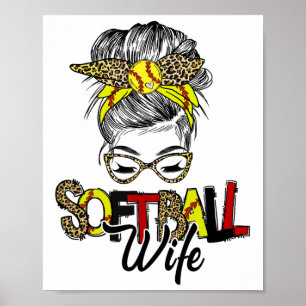 Softll Wife Life With Leopard Messy Bun Mother's D Poster