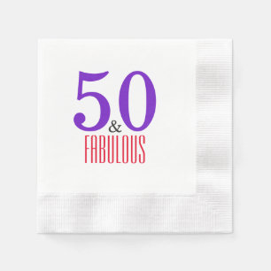 Softlly 50th and fabulous party napkin