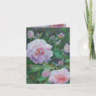Softly Pink Rose Birthday Card