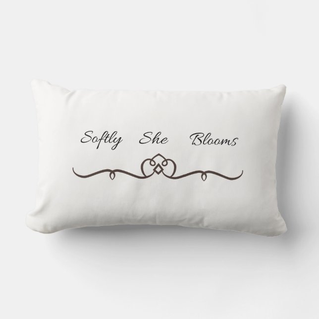 Softly She Blooms Pillow | Feminine Decorative  (Front)