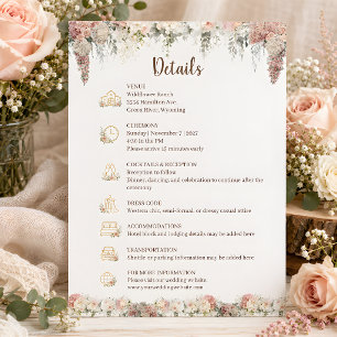 Softly Spoken Rustic Floral Enclosure Card