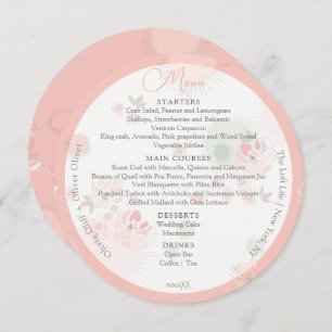 Softness Tea Roses Wedding Circle Menu