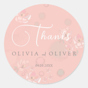 Softness Tea Roses Wedding Classic Round Sticker