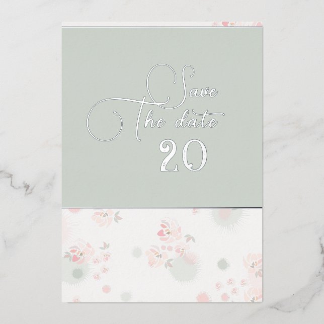 Softness Tea Roses Wedding Save The Date (Front)