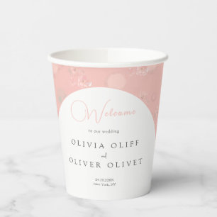 Softness Tea Roses Wedding Welcome Paper Cups
