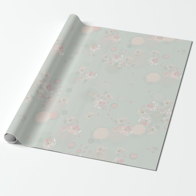 Softness Tea Roses Wrapping Paper (Unrolled)