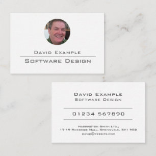 Software Design with Photo of Holder Business Card