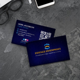 Software Developer Business   Modern Blue Barcode Business Card