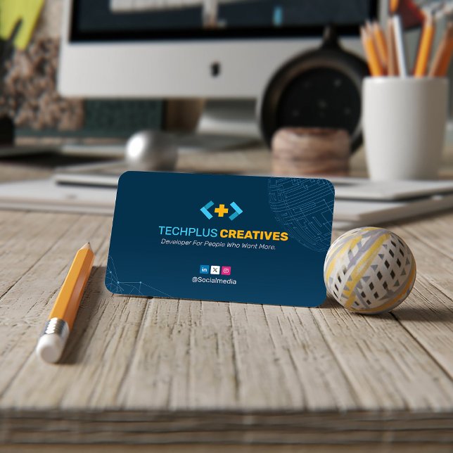 Software Developer Business | Modern Blue Barcode Card (Creator Uploaded)