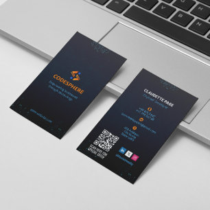 Software Developer Business   Modern Blue Potrait Card
