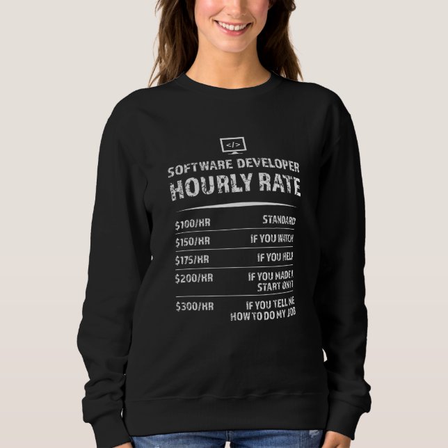 Software Developer Hourly Rate -  Gift Sweatshirt (Front)