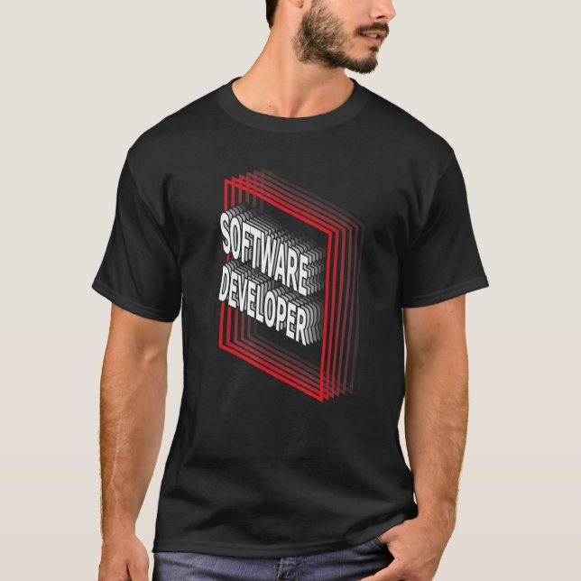 Software Developer Job Title Appreciation Retro T-Shirt (Front)