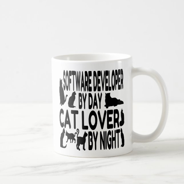 Software Developer Loves Cats Coffee Mug (Right)