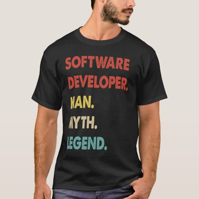 Software Developer Man Myth Legend  1 T-Shirt (Front)