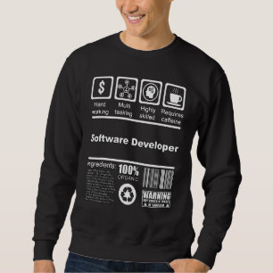 Software Developer Nutritional Facts Programmer Sweatshirt