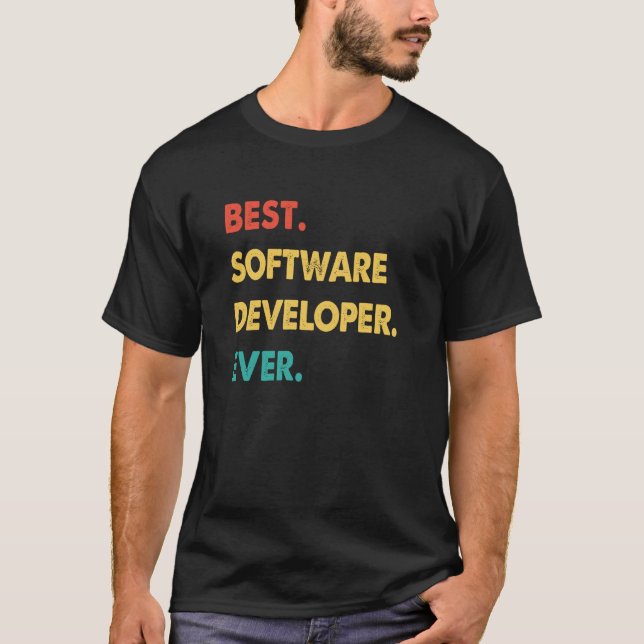 Software Developer Retro Best Software Developer E T-Shirt (Front)