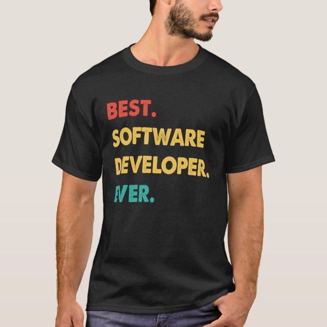 Software Developer Retro Best Software Developer E T-Shirt (Front)