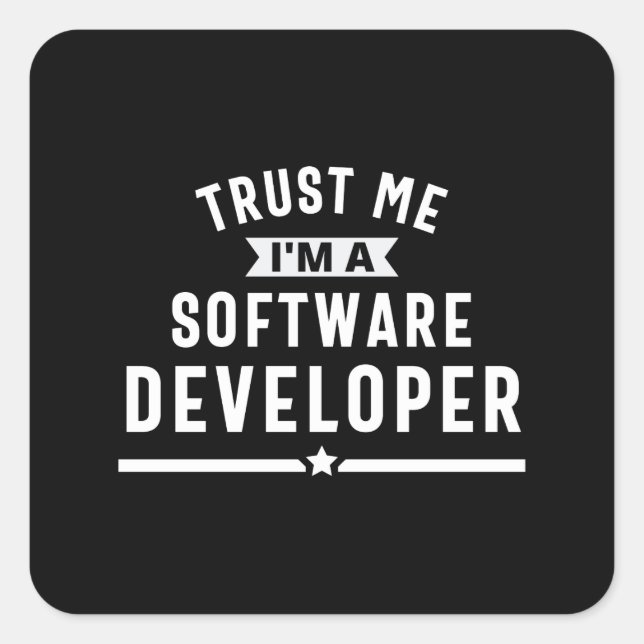 software developer square sticker (Front)
