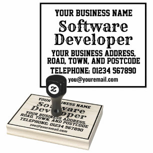 Software Developer with Name, Address, etc Rubber Stamp